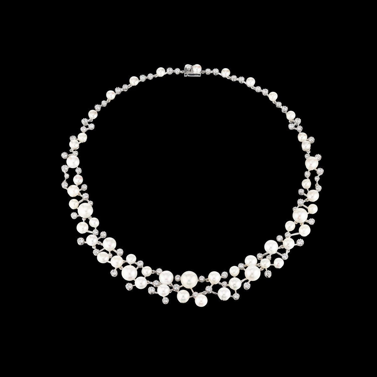 Constellation Pearl Necklace, Necklace, Anabela Chan Joaillerie - Fine jewelry with laboratory grown and created gemstones hand-crafted in the United Kingdom. Anabela Chan Joaillerie is the first fine jewellery brand in the world to champion laboratory-grown and created gemstones with high jewellery design, artisanal craftsmanship and a focus on ethical and sustainable innovations.